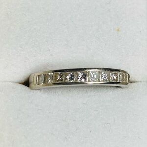 14k White Gold Anniversary Band - 11 Diamonds - Sz 7 1/4